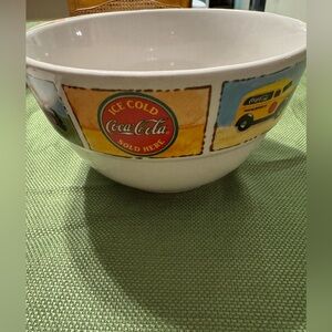 Vintage Gibson Coca-Cola Bowl with Red and Yellow Accents